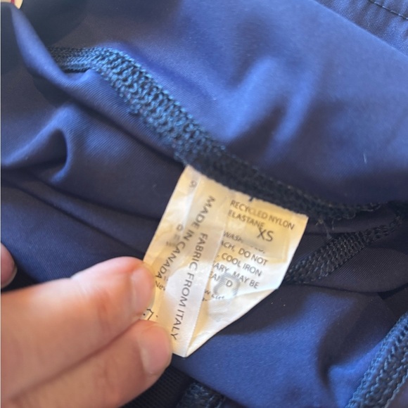 Erin Snow Navy Blue High Waisted Leggings with Zipper Detail XS - Picture 8 of 9